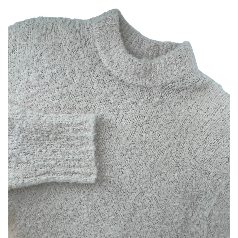 Madewell‎ Merino Wool Alpaca Blend Mock Neck Boucle Sweater Cream L soft